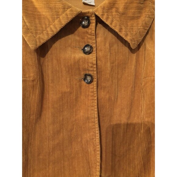 Live A Little Vtg Mustard Yellow Bolero Wide Wale Corduroy Jacket Sz XL Cropped - Picture 3 of 4